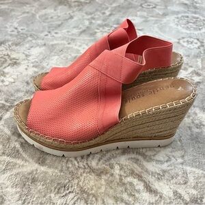 GENTLE SOULS BY KENNETH COLE "CRISTA" SLINGBACK LEATHER WEDGE SANDALS size 10